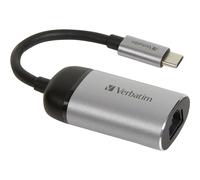 Verbatim VER49146 Adaptateur USB-C™ vers Gigabit Ethernet - Adaptateur réseau pour connecter des appareils à un réseau par câble, câble USB-C 10 cm inclus