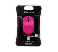 Verbatim Wireless Mouse GO NANO - Souris - optique - sans fil - RF - récepteur sans fil USB - rose chaud