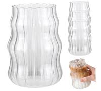 Verbe à côte 530 ml tasse en verre ondulé réutilisable réutilisable tasses en verre nerveux
