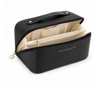 Verbex H8 Sac à main noir Sac de voyage Trousse cosmétique Sac de rangement multifonction Style influenceur en polyuréthane épaissi forme oreiller Trousse de maquillage de voyage portable à haute vale
