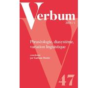VERBUM 2025/1: Phraséologie, diasystème, variation linguistique