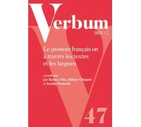 VERBUM 2025/2: Le pronom français on à travers les textes et les langues