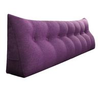 VERCART Coussin de Lecture Cale Dos, Coussin à Coins, Coussin Incliné Lin Violet 200CM
