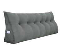 VERCART Coussin de Lecture Cale Dos, Coussin à Coins, Coussin Incliné velours côtelé Gris 180CM