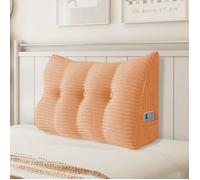 VERCART Coussin de Lecture Cale Dos, Coussin à Coins, Coussin Incliné velours côtelé Rose 100CM