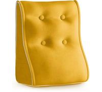 VERCART Coussin de Lecture Cale Dos, coussin lecture lit, Coussin Incliné, Coussins de Lit Lin Jaune 40cm