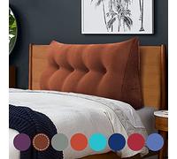 VERCART Coussin de Lecture Compensé, Triangulaire Coussin à Coins, Gros Coussin Canapé, Traversin Tête de lit Support Arrière, Oreiller Cervical Dossier Soutien Lombaire, Velours Côtelé Marron 120cm