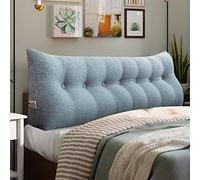 VERCART Coussin de Lecture Oreiller Polochon Confortable Ergonomique Orthopedique Cale Nuque Triangulaire Lit Canapé Chaise Banc Déhoussable Gris 200x50x15cm