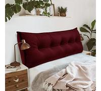 VERCART Coussin de Lecture pour Tête de Lit, Oreiller de Corps pour Adultes, Oreiller pour dormeurs de Côté, Traversin de Soutien Dorsal, Déhoussable Velours 120cm Vin Rouge