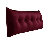 VERCART Coussin de Lecture pour Tête de Lit, Oreiller de Corps pour Adultes, Oreiller pour dormeurs de Côté, Traversin de Soutien Dorsal, Déhoussable Velours 160cm Vin Rouge