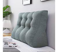 VERCART Coussin Lombaire Cale Oreiller de Lecture Coussin de Dos de Lit Triangulaire Traversin Tête de Lit pour Canapé Lit Lin Gris 100cm