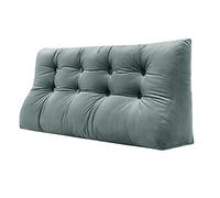 VERCART Coussin Lombaire Cale Oreiller de Lecture Coussin de Dos de Lit Triangulaire Traversin Tête de Lit pour Canapé Lit Velours Gris 140cm