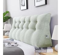 VERCART Coussin Lombaire Cale Oreiller de Lecture Coussin de Dos de Lit Triangulaire Traversin Tête de Lit pour Canapé Lit Lin Blanc 160cm