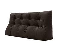VERCART Coussin Lombaire Cale Oreiller de Lecture Coussin de Dos de Lit Triangulaire Traversin Tête de Lit pour Canapé Lit Velours Marron 140cm