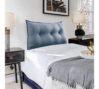 VERCART Grand Coussin de Lecture pour Chevet Tête de Lit, Gros Coussin de Canapé Long, Dossier Coussin Décoratif avec Rembourrage, Oreiller Traversin de Soutien Dorsal et Lombaire Lin 100cm Gris