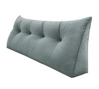 VERCART Oreiller Compensé 3 en 1 Support Lombaire Gros Traversin à Coins pour Chevet Cervical et Dos de Soutien Canapé Coussin Grands Dossier de Tête de Lit Confortable Velours Gris Foncé 120cm