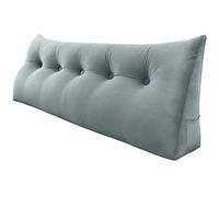 VERCART Oreiller Compensé 3 en 1 Support Lombaire Gros Traversin à Coins pour Chevet Cervical et Dos de Soutien Canapé Coussin Grands Dossier de Tête de Lit Confortable Velours Gris Foncé 160cm