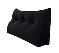 VERCART Oreiller Compensé Support Lombaire Cervical, Gros Traversin Coussin à Coins Cale Dos de Soutien, Dossier de Tête de Lit pour Chevet Canapé (Velours, Noir, 100CM)