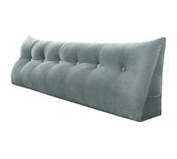 VERCART Oreiller Compensé Support Lombaire Cervical, Gros Traversin Coussin à Coins Cale Dos de Soutien, Dossier de Tête de Lit pour Chevet Canapé (Velours, Gris Foncé, 180CM)