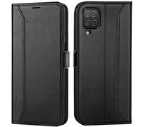 Verco Coque de Protection Étui à rabat pour Samsung Galaxy A12 6,5'' Noir