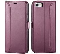 Verco Coque de protection pour iPhone SE 2020/2022, iPhone 7/8, 4,7 pouces Premium Étui à rabat pour Apple iPhone SE 2e 3ème génération Housse Book Case Mûre