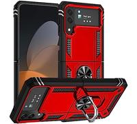 Verco Coque hybride Armor Shield pour Samsung Galaxy Z Flip 3 - Etui Téléphone Portable Protection Extrêmement Robuste avec Support Magnétique - Rouge
