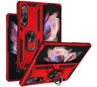 Verco Coque hybride Armor Shield pour Samsung Galaxy Z Fold 3 - Extrêmement robuste avec support magnétique - Pour Samsung Z Fold 3 5G - Rouge