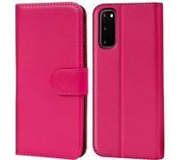 Verco Coque pour Galaxy S20, Housse Portefeuille pour Samsung Galaxy S20 Etui en Cuir Synthétique Fonction Stand Case (6.2 inch), Rose