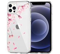 Verco Coque pour iPhone 12, iPhone 12 Pro Bumper Housse Etui de Protection pour iPhone 12/12 Pro Coque Silicone, Fleurs de Cerisier