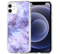 Verco Coque pour iPhone 12 Mini, Bumper Housse Etui de Protection pour Apple iPhone 12 Mini Coque [5.4] Silicone, marbre Violet