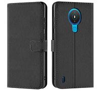 Verco Coque pour Nokia 1.4, Housse Portefeuille pour Nokia 1.4 Etui en Cuir Synthétique Fonction Stand Case, Noir
