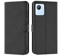 Verco Coque pour Realme C30, Housse Portefeuille pour Realme C30 Etui en Cuir Synthétique Fonction Stand Case, Noir