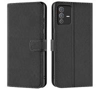 Verco Coque pour Vivo V23 5G, Housse Portefeuille pour Vivo V23 5G Etui en Cuir Synthétique Fonction Stand Case, Noir