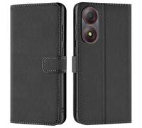 Verco Coque pour ZTE Blade A34, Housse Portefeuille pour ZTE A34 Etui en Cuir Synthétique Fonction Stand Case, Noir