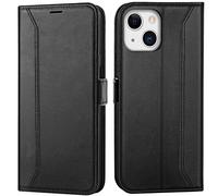 Verco Étui de protection à rabat, Coque de téléphone pour iPhone 13 Mini 5,4'' Noir