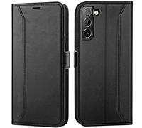 Verco Étui de protection à rabat Coque Porte Carte pour Samsung Galaxy S21 Plus 6,7'' Noir