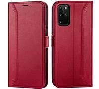 Verco Étui de protection à rabat pour Samsung Galaxy S20 Plus 6,7" Premium pour Samsung S20+ 5G Rouge