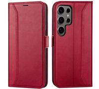 Verco Étui de protection à rabat pour Samsung Galaxy S24 Ultra 5G, rouge