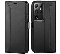 Verco Étui de Protection Portable Téléphone à Rabat pour Samsung Galaxy S21 Ultra 5G Noir 6,8''