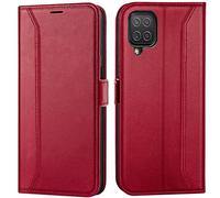 Verco Étui de Protection Téléphone Portable à Rabat pour Samsung Galaxy A22 4G / M22 / M32 / 6,4'' Premium Étui Protège Téléphone pour Samsung A22 4G Rouge
