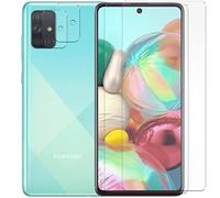Verco Film de protection en verre blindé pour Samsung Galaxy A71, [Lot économique 4 en 1, 2 films de protection d'écran, 2 films de protection pour appareil photo] Film blindé pour Samsung A71.