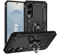 Verco Hybrid Armor Shield Coque de protection pour Samsung Galaxy S25 Edge - Extrêmement robuste - Avec anneau de support magnétique - Pour Samsung S25 Edge - Noir