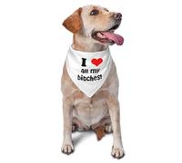 Vercosee B*tches Love Me Bandana pour chien, écharpe réglable, bavoir triangulaire lavable, mouchoir pour animaux de compagnie, accessoire pour séance photo, bandana amusant pour chien (blanc-1)