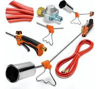 VERDA Brûleur à gaz 90 kW, tuyau de 5 m, régulateur de pression 4 bars | Désherbeur pour bouteille de gaz 85 cm lance jusqu'à 1800°C avec régulateur de pression et clés de montage