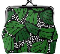Verdant Green Monarch Butterfly Porte-Monnaie en Cuir pour Femme, Petite Pochette à la Monnaie avec Fermoir à Fermeture Kiss-Lock Fermoir Boucle Portefeuille pour Cadeau Fille