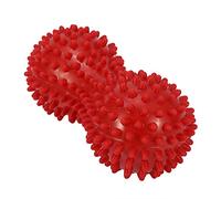Verdant Touch Balle de massage thérapeutique à picots pour exercices de fitness, mobilité, balle d'arachide pour soulager la douleur musculaire et le stress, rouge