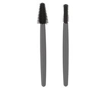 Verdant Touch Brosse à mascara en silicone avec brosse à mascara réutilisable et lavable, boîte de rangement pour cotons-tiges gris, organisateur transparent, pinceau de maquillage portable dans un