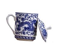 VERDANVERSE 1 ensemble Tasse Céramique Vintage avec Couvercle Mug à Café et Thé Grand Volume pour Maison et Bureau Design Élégant et Pratique
