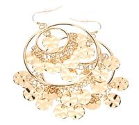 VERDANVERSE 1 Paire Boucles Oreilles Disco Dorées à Sequins pour Accessoires Pendants Élégants pour Toutes Occasions Parfaites pour Fêtes