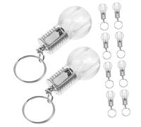 VERDANVERSE 10 Pièces Lot de Porte Clés Ampoule LED Miniatures Colorés Lumière Design Unique Acrylique avec Anneau Inox Lampe Torche Portable et